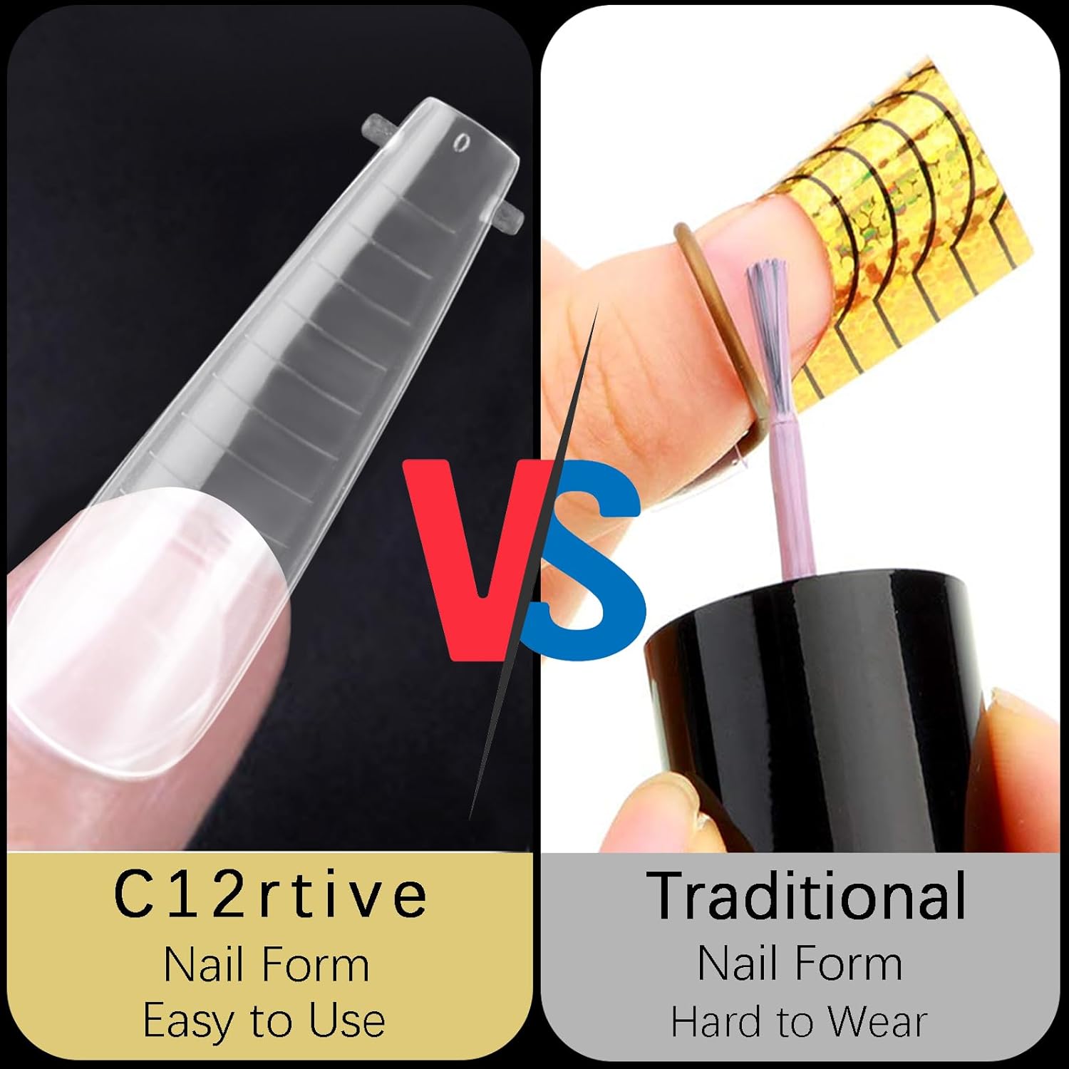 120Pcs Clear Dual Nail Forms,Long Ballet Extension Poly Nail Gel Nail Forms Full Cover Nail Molds 12 Sizes for Solid Nail Gel Glue Nail Art Design Salon&DIY(Extra Long Ballet)-BrightBean Baby