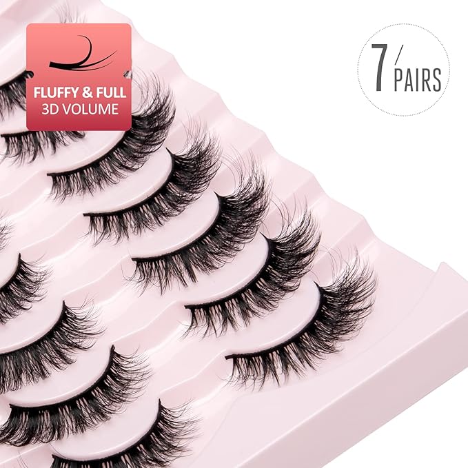 Onlyall Lashes Mink False Eyelashes Natural Wispy Lashes Soft Faux Mink Lashes Fluffy False Lashes 16MM A04-BrightBean Baby