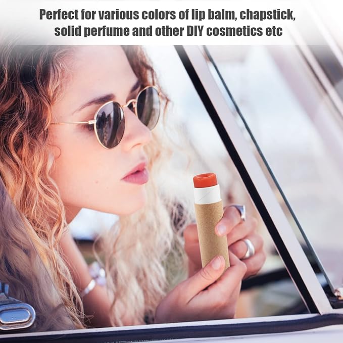 10 Pcs 25g Paperboard Lip Balm Tubes Refillable Krafts Paper Lipstick Tube Round Cardboard Empty Lip Gloss Container Holder Tubes for DIY Chapstick Salve Cosmetic Lotion Solid Perfume - Brown-BrightBean Baby