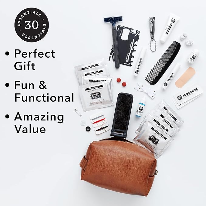 Pinch Provisions Hemergency Kit for Men, includes 30 Style & Grooming Essentials, Gift & Accessory for Grooms, Best Man, Personal Care, Travel or Cars-BrightBean Baby