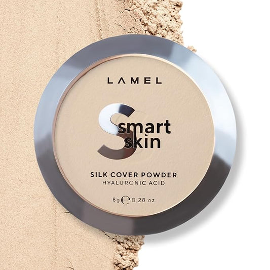 Lamel Smart Skin Silk Compact Powder - Long Lasting Pressed Finishing Powder - Oil Control Makeup, Suitable for Dry Skin, Lightweight Formula - 401 Porcelain 0.28 oz-BrightBean Baby