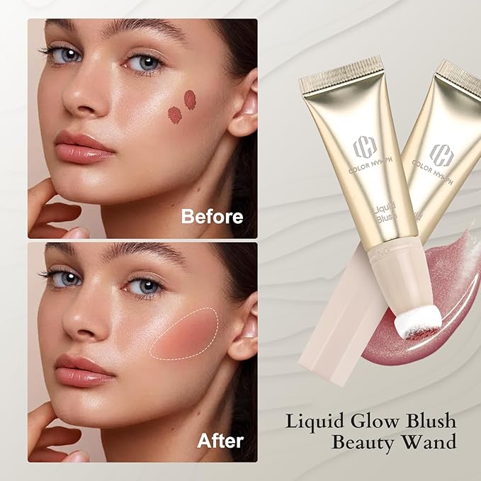 Color Nymph Girls Makeup Kit for Teens Girls with Cosmetic Bag, Full Face Makeup Kit For Women included 9 Color Eyeshadow Palette Concealer Liquid Blush Eyeliner Lipgloss-BrightBean Baby