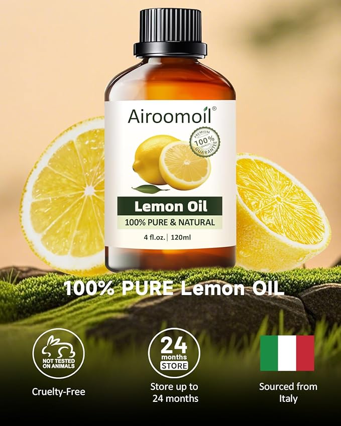 Pure Lemon Essential Oil, 100% Pure Natural Lemon Essential Oil, Premium Grade Essential Oils for Diffusers for Home, Skin, Care Massage, Soap Making, Aromatherapy, 4 Fl Oz | 120ml-BrightBean Baby