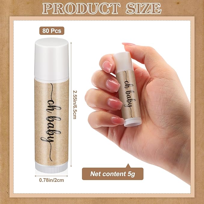 80 Pcs Lip Balm Bulk Baby Shower Favors Lip Balm Favors Baby Shower Guest Gifts for Women Children Men Girl Kids Gender Reveal Birthday Favors Gift Basket-BrightBean Baby