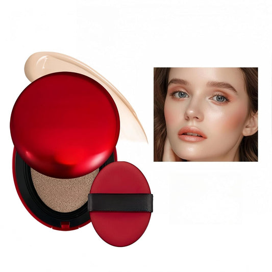 MAEPEOR Cushion Foundation 9 Colors Full Coverage Weightless Satin Glow Foundation Hydrating Long-Lasting Cushion BB Cream (Color 08)-BrightBean Baby