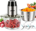 GANIZA Electric Food Processor with Meat Grinder & Vegetable Chopper - 450W Dual 8 Cup Bowls