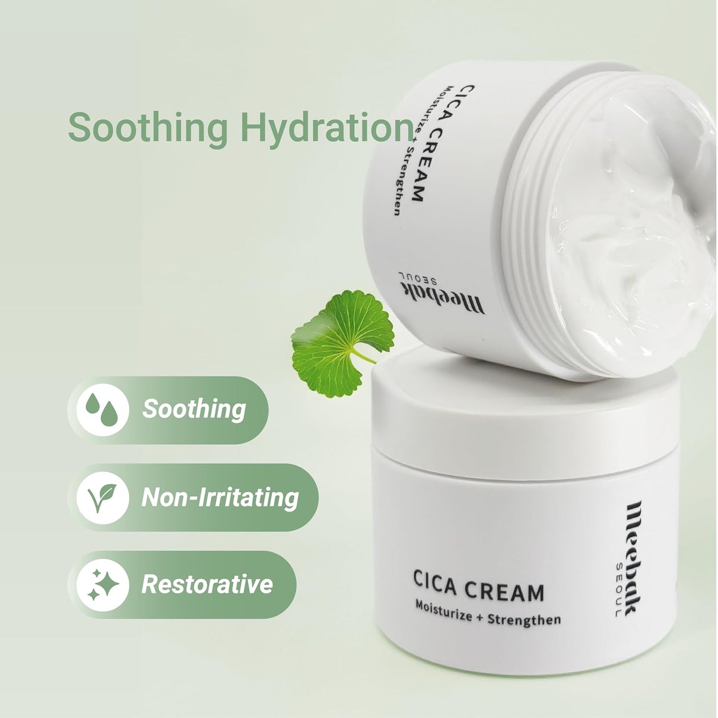 Meebak Cica Cream | Daily Repair Moisturizer with Niacinamide, Ceramide, & Retinol | Deep Hydration & Soothing | Locks in Moisture | Suitable for Sensitive Skin-BrightBean Baby