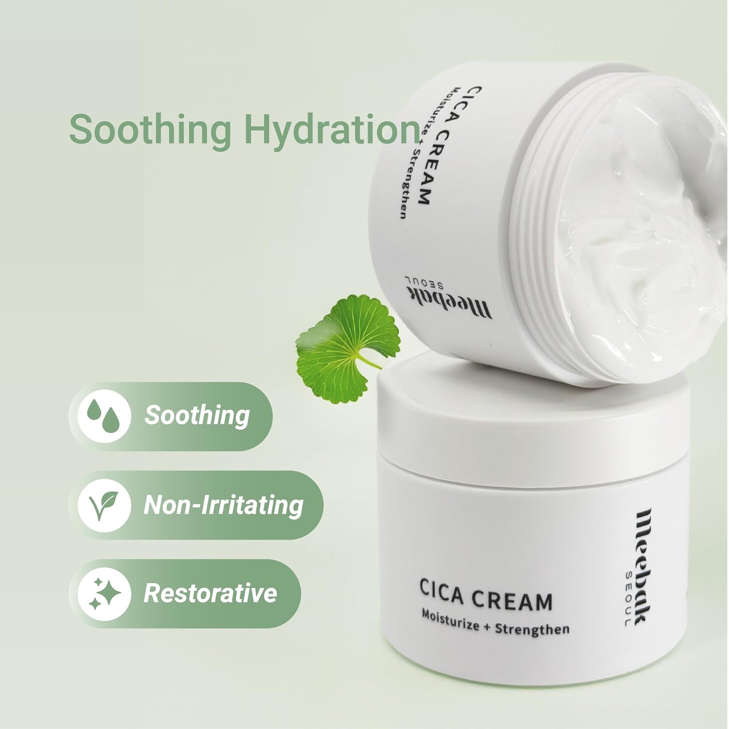 Meebak Cica Cream | Daily Repair Moisturizer with Niacinamide, Ceramide, & Retinol | Deep Hydration & Soothing | Locks in Moisture | Suitable for Sensitive Skin-BrightBean Baby