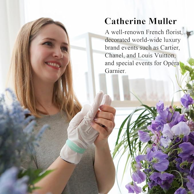 Catherine Muller Floral Hand Mask 8 Pairs, Moisturizing Gloves for Dry Hands with Elder Flower & CICA, Repairing and Nourishing Hand Care Treatment for Cracked, Rough, and Dry Skin-BrightBean Baby