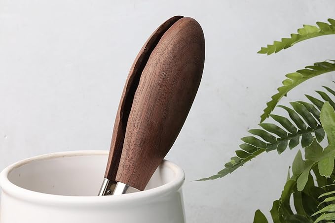 Salt & York Wooden Tongs Kitchen Long handle with non-Slip Grip for Cooking, Salad, Serving Food, Grilling - 11 Inch - Set of 1 (Walnut)