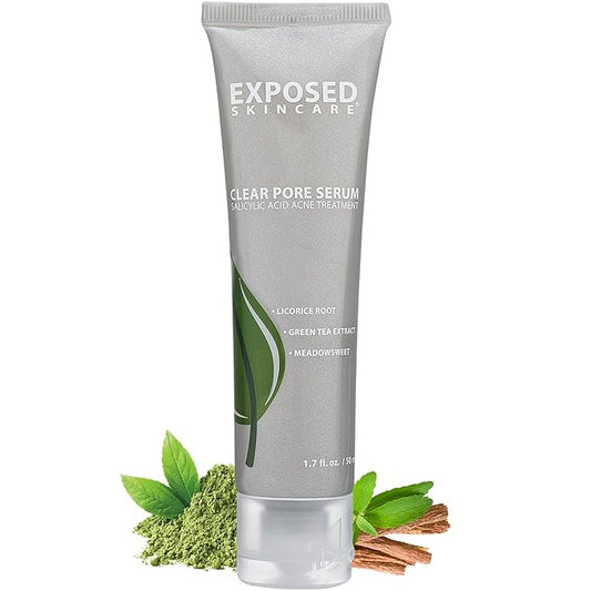 Exposed Skin Care Clear Pore Serum - Green Tea, Licorice Root, Salicylic Acid - Unisex Skin Serum for Oily, Sensitive Skin-BrightBean Baby