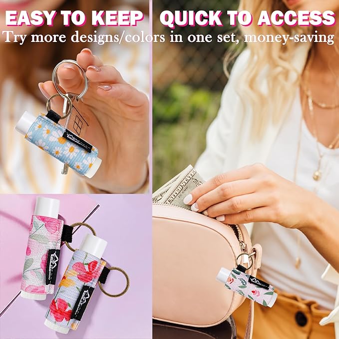 WK IEASON Lip Balm Holder Keychain Bulk Chapstick Holder Key chain-BrightBean Baby