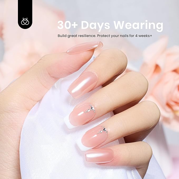 Beetles Builder Gel for Nails,0.51 OZ 7 in 1 Nude Jelly Builder Nail Gel Color for Building Apex & Nail Extension Strengthen Thin Nails Salon DIY Manicure Nail Art for Women-BrightBean Baby