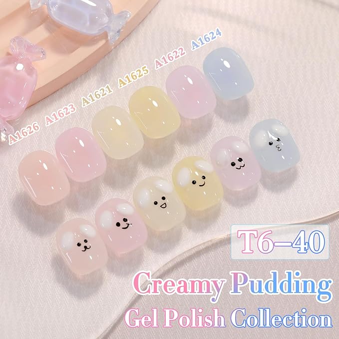 Double Rhythm 0.50 OZ Translucent Gel Polish Same Color Same Bottle Sheer Pastel Neutral Natural Milky 15 ML Jelly UV Nail Art DIY at Home (Beige-A1621)-BrightBean Baby