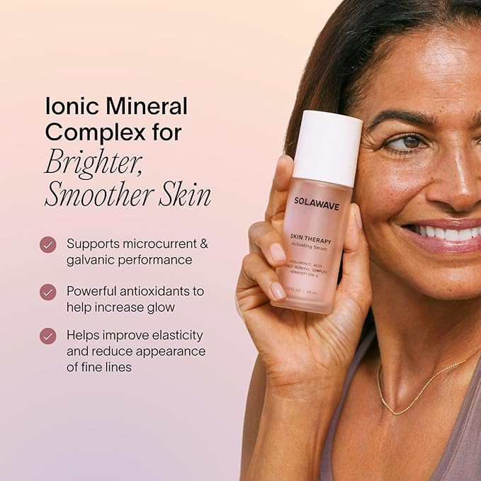 Solawave Wand Skin Therapy Activating Serum | Hyaluronic Acid and Peptides | Enhance Skincare Device Results | Hydrating Microcurrent Galvanic Current | Wrinkle Smoothing-BrightBean Baby