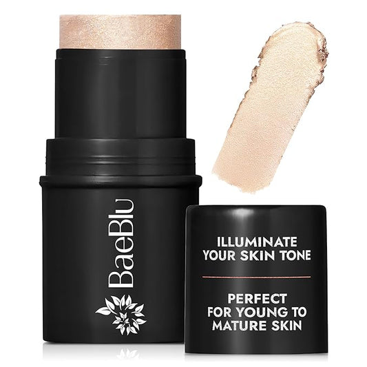Organic Blush Tube, Chardonnay - 100% Natural Vegan Cream Blush Sticks, Multi-Use Bronzer, & Highlighter for Lips, Cheeks & Eyes, Buildable Shimmer, Gluten-Free, Paraben-Free, Made in USA-BrightBean Baby