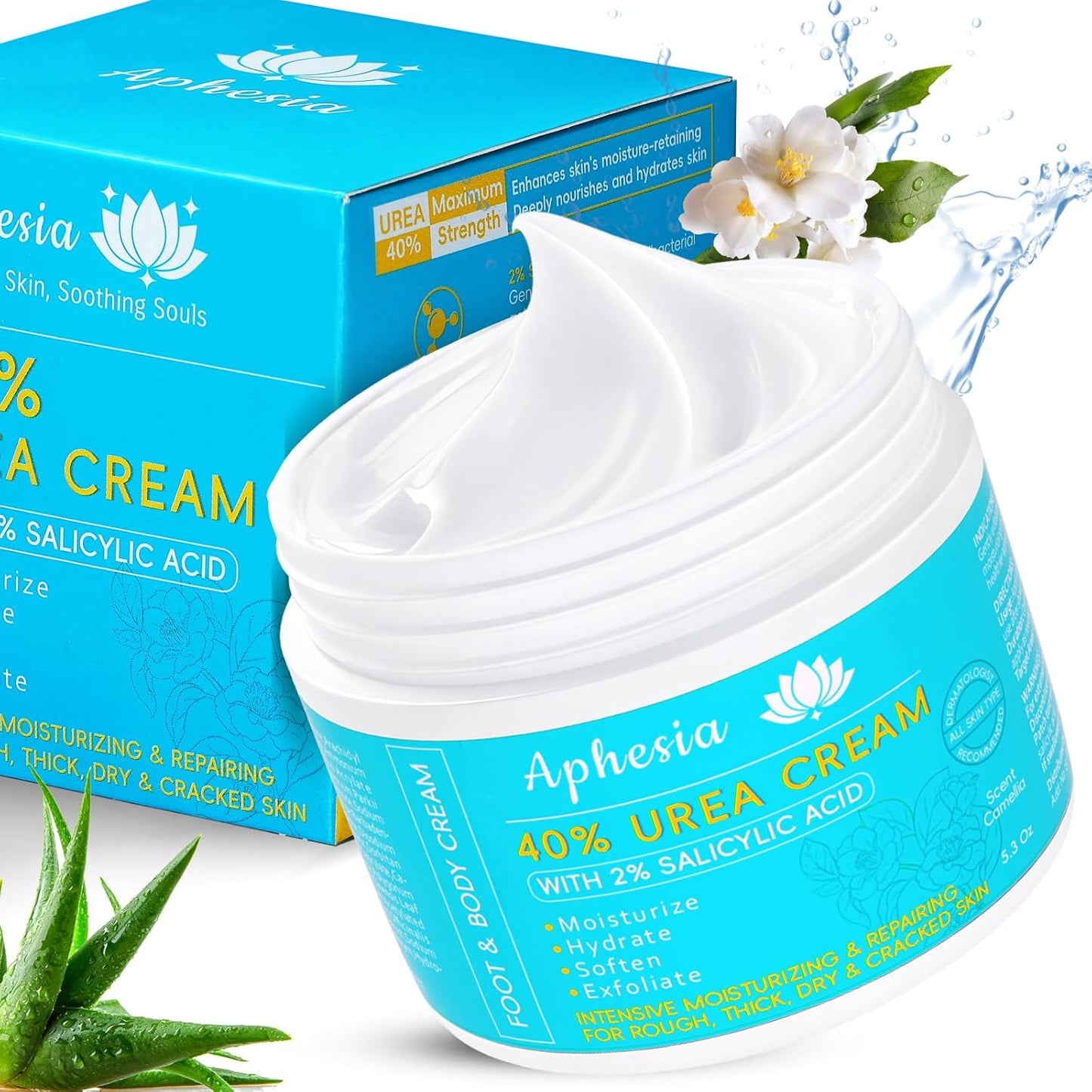 Urea Cream 40 Percent For Feet Maximum Strength - plus Salicylic Acid 2% Foot Cream For Dry Cracked Heels Feet Knees - Dead Skin Cuticle Callus Remover Toenail Softener-BrightBean Baby