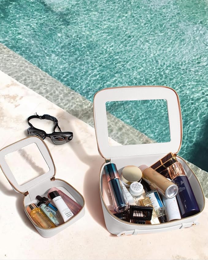 Clear Makeup Bag Small, TSA Approved Portable Toiletry Bag with Zipper Cosmetic Travel Bag Makeup Organizer Case Mini Makeup Pouch for Purse Car Organizer Bag for Women Men-BrightBean Baby