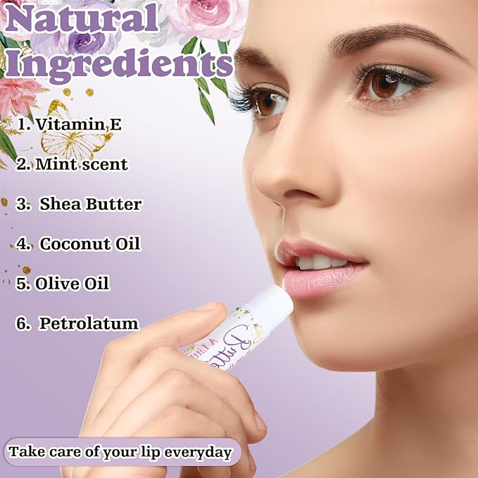 50 Sets 200 Pcs Baby Shower Hand Lotion and Lip Balm Gift Theme Baby Shower Party Favors Travel Size Hand Lotion and Lip Balm Bulk with Organza Bags Tags(Butterfly)-BrightBean Baby