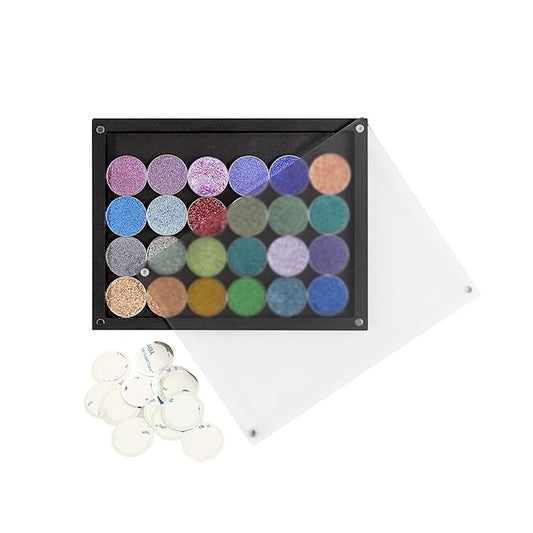 Acrylic empty magnetic palette with magnet clear lip ，with 30Pcs Adhesive Metal Stickers for Eyeshadow Powder Lipstick foundation-BrightBean Baby