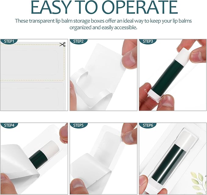 VILLCASE Lip Balm Pouches, 40pcs Plastic Lipstick Money Holder Clear Dome Lip Chap-Stick Money Cash Pounches, Lip Balm Cover for Gift Card DIY Crafts, Not Include Tape-BrightBean Baby