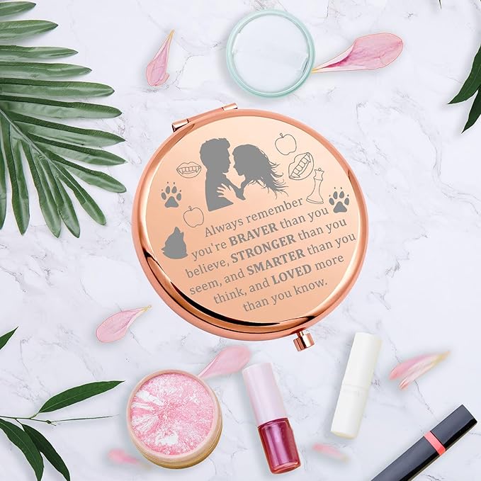 MYOSPARK Twilight Movie Compact Makeup Mirror Edward and Bella Fans Gift Vampire Fans Gift Movie Inspired Gift Fandom Gift (Twilight AMirror)-BrightBean Baby