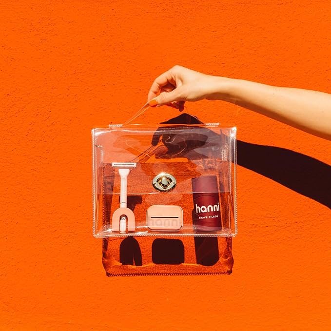 HANNI Shave Starter Set, Saftey Razor with Blades and Shaving Gel, Unisex Grooming Kit for Smooth, Soft Skin, Hair Removal Gift Set for All Skin Types, Burgundy-BrightBean Baby