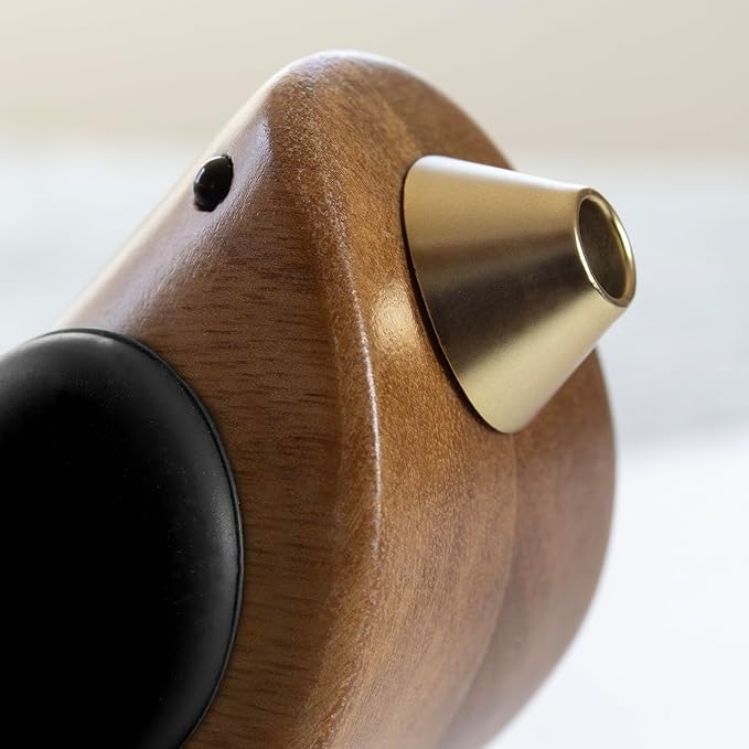 Songbird Specialties Wine Bottle Pourer, Fun Wine Pourer Spout Sings While It Pours, Airtight Wine Bottle Sealer, Acacia Wood with Black Wings