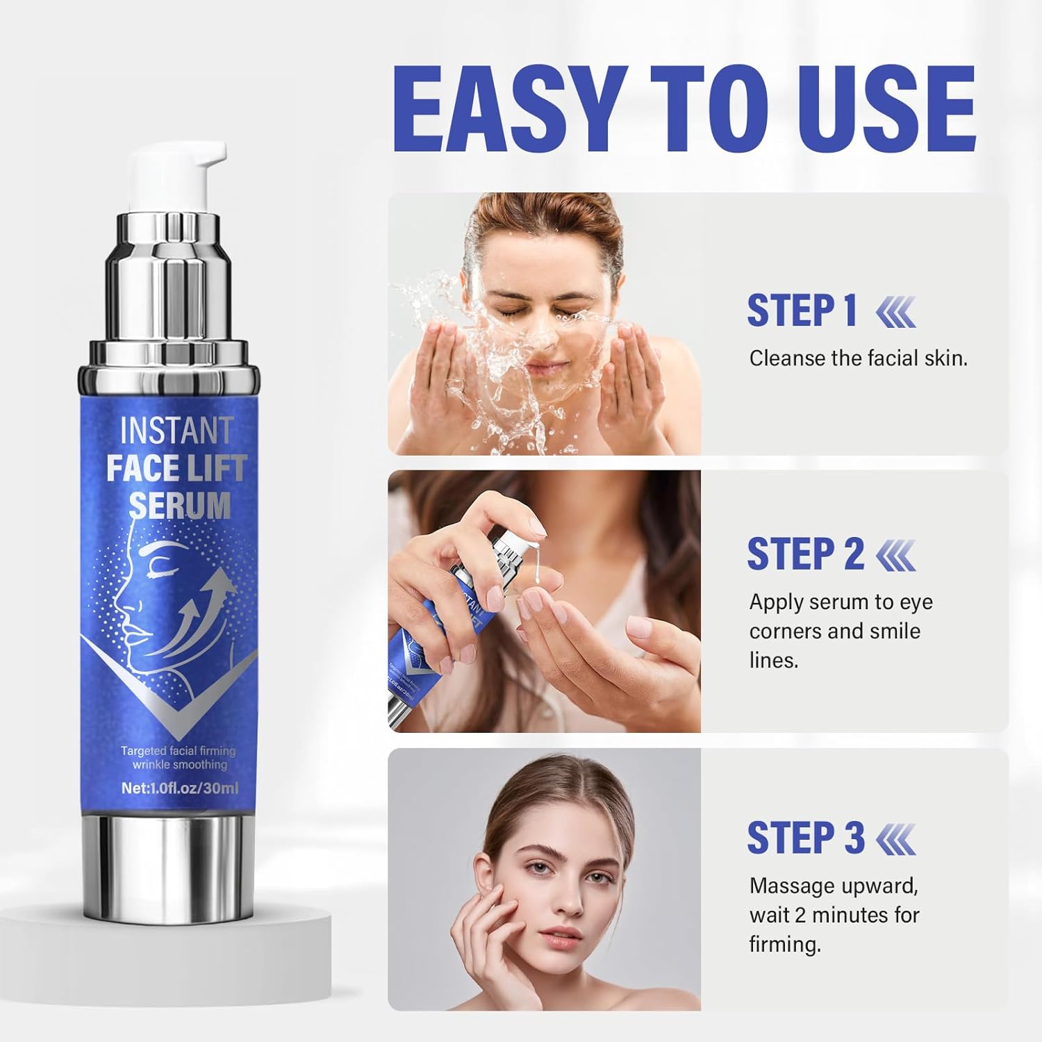 Instant Face Lift Serum，Face Lifting & Skin Tightening, Smooth Fine Lines, Pores and Deep Wrinkles,1Fl Oz-BrightBean Baby