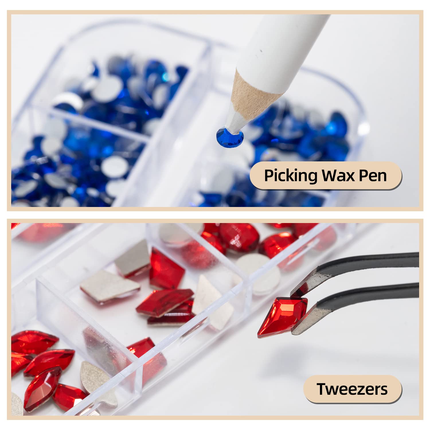 Flatback Crystal Rhinestones, 3792 Pieces Round Nail Gems Non Hot-fix Rhinestone SS6-SS20 Mixed Sizes Nail Art Rhinestones for Acrylic Nails, Crafts, Makeup, Clothes, Shoes, DIY Decorations-BrightBean Baby