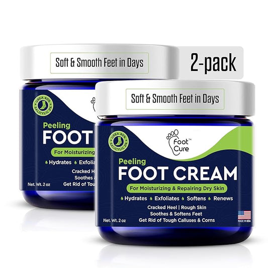 Tea Tree Oil Foot Cream - Moisturizing Athletes Foot Care For Dry Cracked Feet Cream - Heel & Callus Removal, Toenail Treatment, Itchiness Relief - Made in USA Foot Cream, 2 Ounce Pack of 2-BrightBean Baby