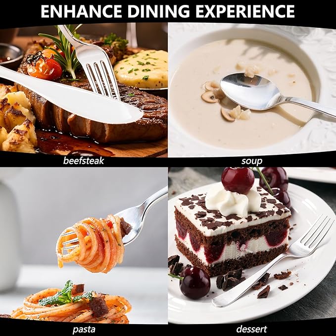 150 PCS Silver Plastic Silverware - Silver Plastic Flatware Disposable - Heavy Duty Disposable Utensils Sets Includes 50 Forks, 50 Spoons, 50 Knives for Party & Wedding