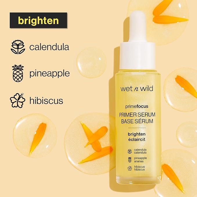 wet n wild Prime Focus Facial Serum Primer Makeup Extending, Hydrating Face Skin Care Product, Reduces Fine Lines And Wrinkles, For Repairing Dry Skin, Retinol Alternative-BrightBean Baby