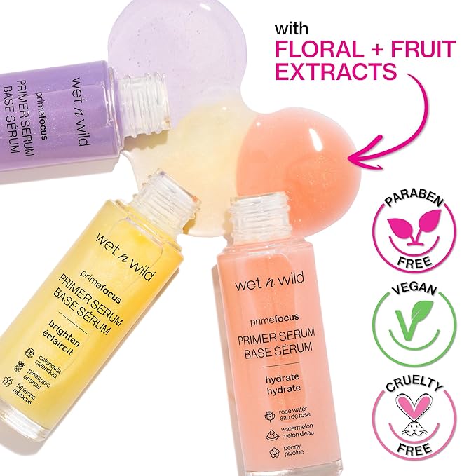 wet n wild Prime Focus Facial Serum Primer Makeup Extending, Hydrating Face Skin Care Product, Reduces Fine Lines And Wrinkles, For Repairing Dry Skin, Retinol Alternative-BrightBean Baby