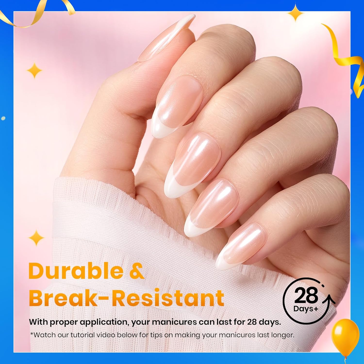 Beetles Short Almond Nail Tips: 12 Sizes 288 PCS Half Matte Full Cover Gel Tips Clear Acrylic Gel Nail Tips Almond Shape for DIY Extension-BrightBean Baby