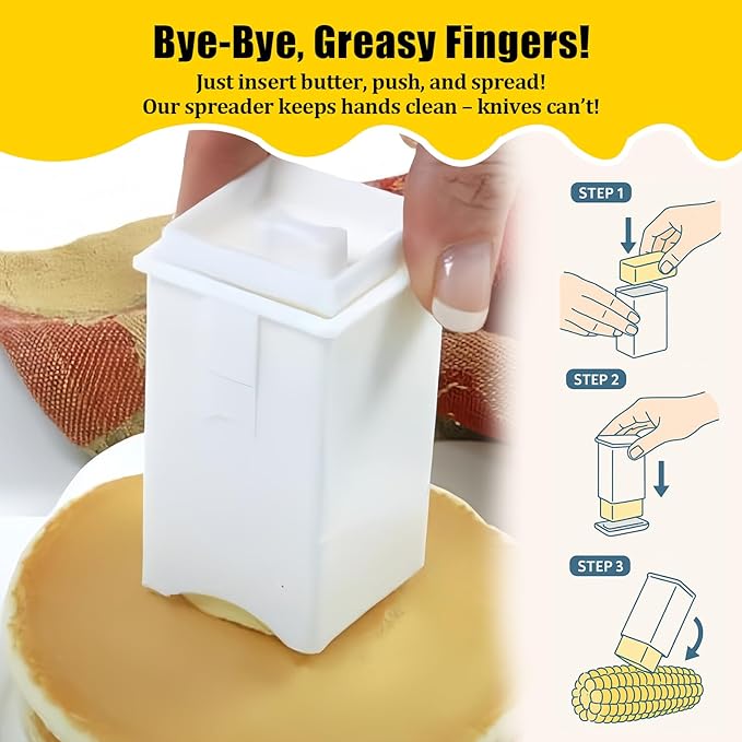 3 Pack Plastic Butter Spreader Corn Cob with Cover Butter Spreader for Corn, Bread & Cooking for Even Spread on Toast, Pancakes, Waffles & Grilling