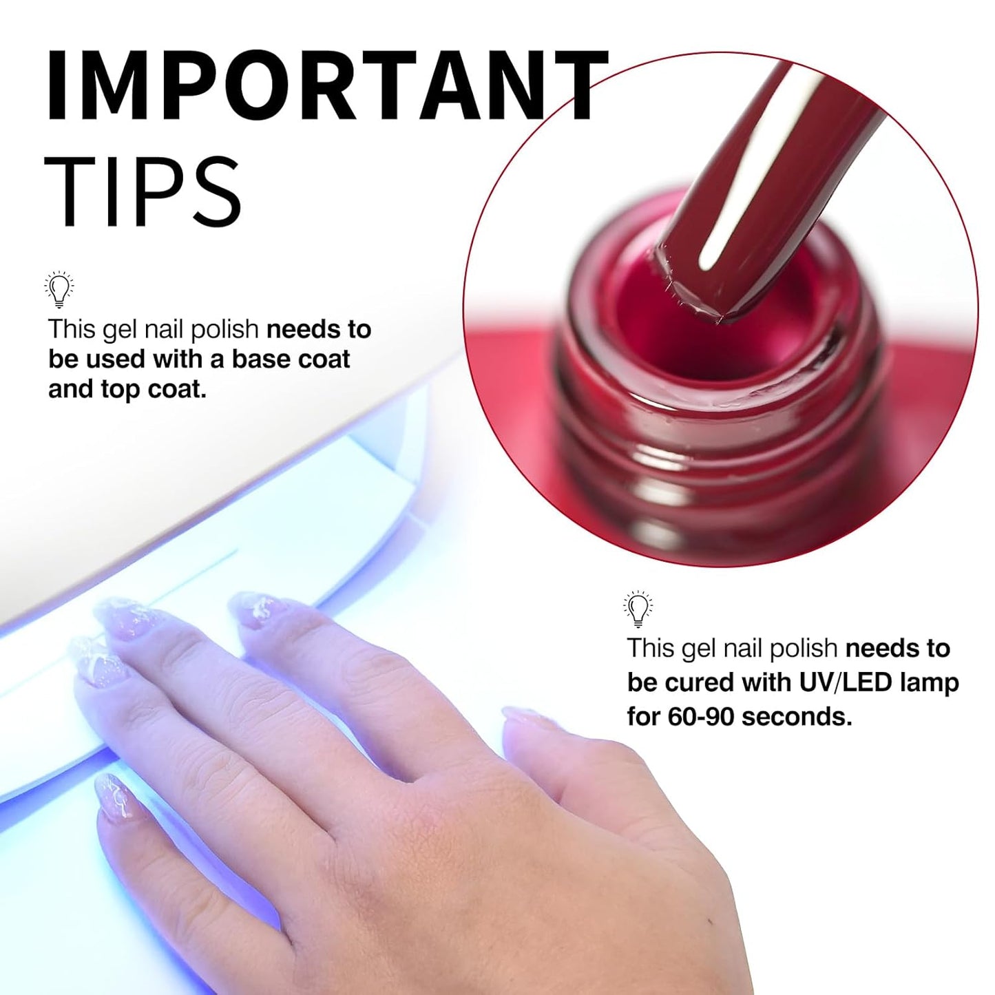 CANNI Jelly Red Gel Polish – 0.3oz Translucent Deep Dark Red Sheer Wine Color, High Gloss UV/LED Soak-Off Gel Nail Polish for DIY Manicure, Salon Quality For Girls & Women-BrightBean Baby