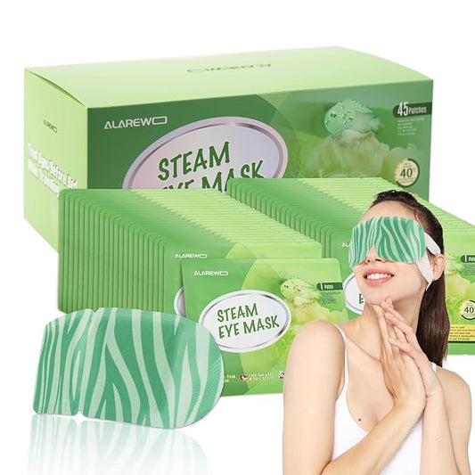 45 Packs Steam Eye Mask Self Heating Moist Eye Compress Disposable SPA Warm Eye Mask for Dry Eyes, Eye Fatigue, Stress Relief, Soothing Headache Travel Trouble Sleeping (Unscented)-BrightBean Baby