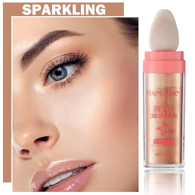 Polvo De Hadas Body Shimmer Glitter Highlighter Powder Makeup,High Gloss Sparkle for Face Body Hair,Create The Most Sparkly And Attractive Glitter Makeup - Bronze-BrightBean Baby
