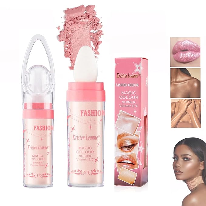 Polvo De Hadas Fairy Highlight Patting Powder Body Brightens the Natural Three-dimensional Patting Powder Blusher (02# Fairy Pink)-BrightBean Baby