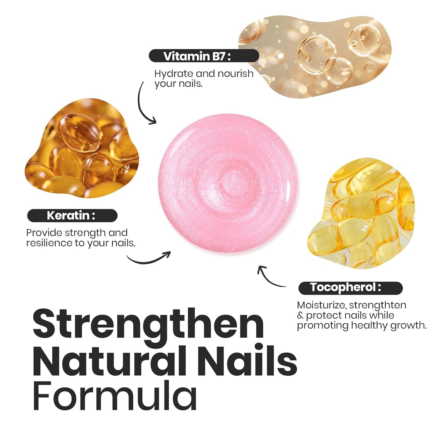 Beetles Nail Polish Set, 6 Colors Pearl Nail Polish Kit Pastel Pearl Shimmer Pink Orange Blue Green Dreamy Swirl Quick Dry Fingernail Polish Gifts for Women Salon DIY Manicure Kit-BrightBean Baby