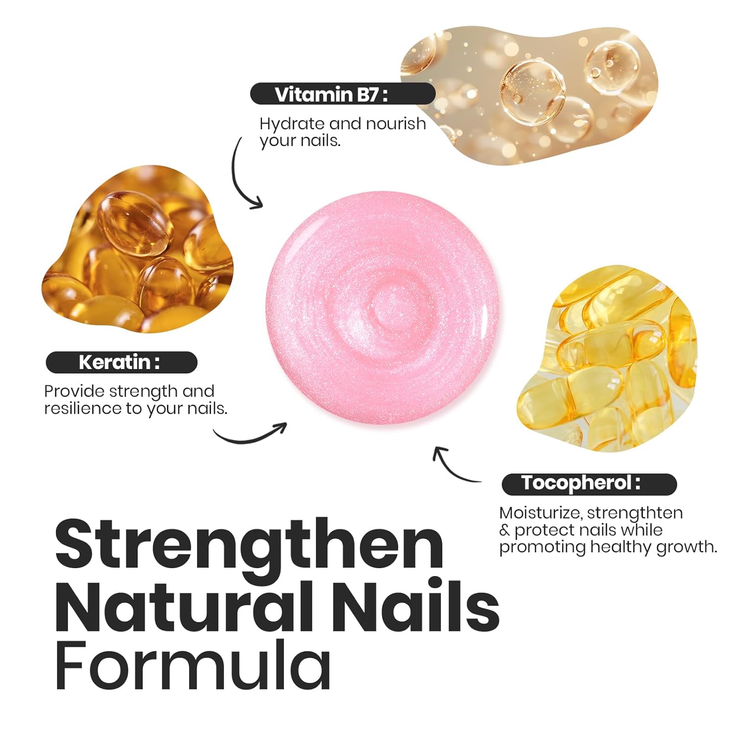 Beetles Nail Polish Set, 6 Colors Pearl Nail Polish Kit Pastel Pearl Shimmer Pink Orange Blue Green Dreamy Swirl Quick Dry Fingernail Polish Gifts for Women Salon DIY Manicure Kit-BrightBean Baby