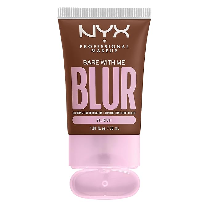NYX PROFESSIONAL MAKEUP Bare With Me Blur Skin Tint Foundation Make Up with Matcha, Glycerin & Niacinamide - Rich-BrightBean Baby