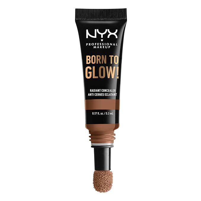 NYX PROFESSIONAL MAKEUP Born To Glow Radiant Concealer, Medium Coverage - Warm Caramel-BrightBean Baby