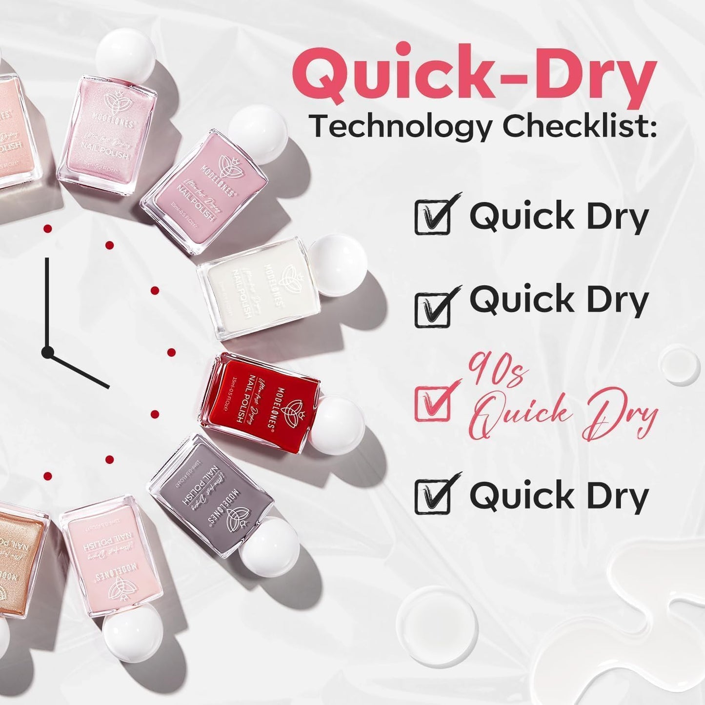 modelones Milky White Nail Polish, 15 ml Jelly Milky White Sheer Clear Nail Polish, Quick Dry Nail Lacquer Strengthener Long Last Nail Art DIY Manicure Gift for Women Girls 0.5 Fl Oz-BrightBean Baby