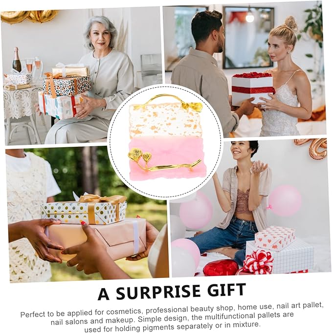 FOMIYES 2pcs Nail Palette Nail Art Gel Nail Art Palette Nail Tool Manicure Display Board Nail Polish Display Board Nail Color Palette Copper Plating Pink Makeup Mixing Plate Nail Art Plate-BrightBean Baby