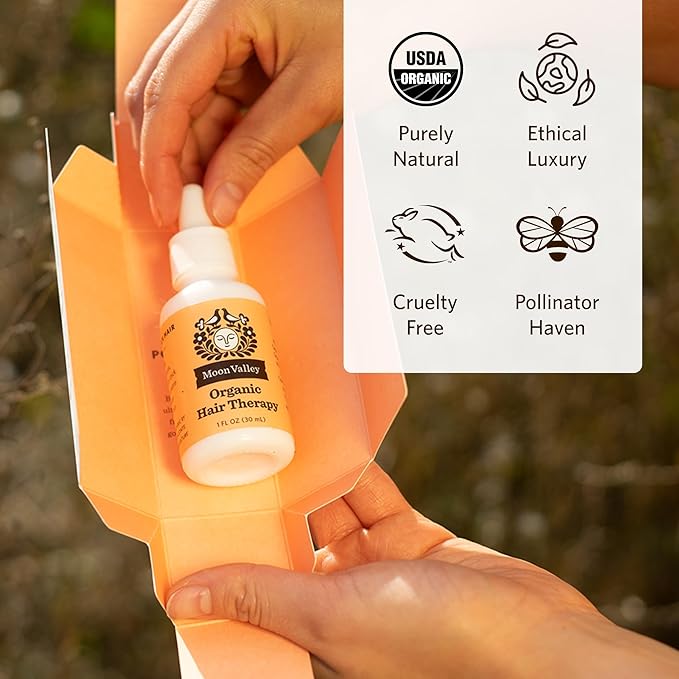 Moon Valley Organics Hair Therapy for Extra Thick Hair - With MCT Oil, Jojoba Oil, Argan Oil, And Rosemary - Reduce Frizz, Hydrate, Heal Damaged Hair-BrightBean Baby