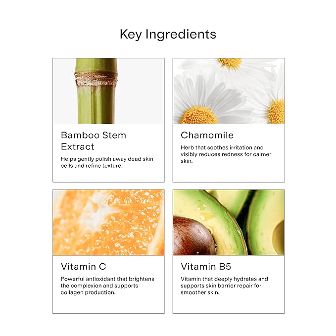 CLEARSTEM - VITAMINSCRUB - Antioxidant-Infused Scrub Cleanser - Exfoliating Face Wash + Body Scrub - Vitamin C, Hemp, Bamboo - Skin Care Products - Gluten Free, Cruelty Free - 6 fl oz / 177ml-BrightBean Baby