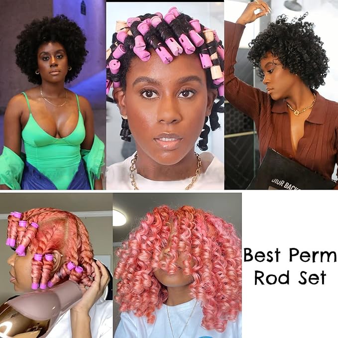 20pcs Women's Perm Rods Set for Natural Hair: 2 Sizes Cold Wave Hair Rollers for Curling and Styling All Hair Lengths - DIY Hairdressing Tools (Purple)-BrightBean Baby
