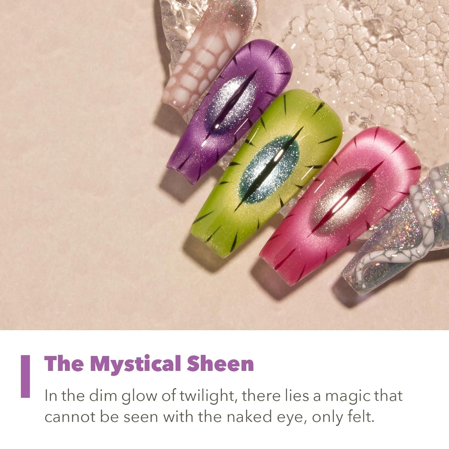 High-Density Cat Eye Gel Nail Polish with Magnet Stick, 15ml Dopamine Color Palette, Magnetic Effect Gel for DIY Manicure, Multiple Color Options - Violet Flash-BrightBean Baby